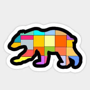 Abstract colorful bear Sticker